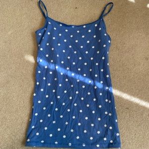 Blue polka dot tank